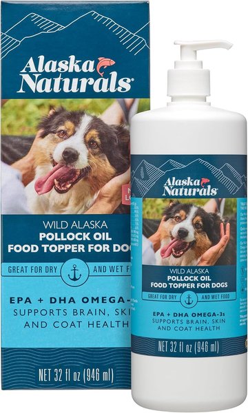 Alaska Naturals Wild Alaskan Pollock Oil Natural Dog Supplement, 32-oz bottle slide 1 of 4
