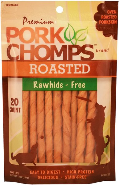 Premium Pork Chomps Roasted Twists Dog Treats, Small, 20 count bag slide 1 of 4