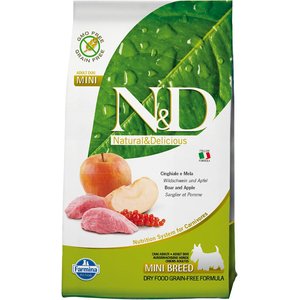 Farmina Natural & Delicious Wild Boar Grain-Free Mini Breed Formula Dry Dog Food, 5.5-lb bag