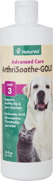 NaturVet Advanced Care ArthriSoothe-GOLD Liquid Joint Supplement for Cats & Dogs, 16-oz bottle slide 1 of 6