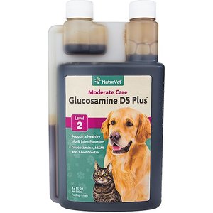 NaturVet Moderate Care Glucosamine DS Plus Liquid Joint Supplement for Cats & Dogs, 32-oz bottle