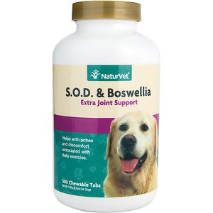 NaturVet S.O.D. Boswelia Chewable Tablets Joint Supplement for Dogs, 500 count