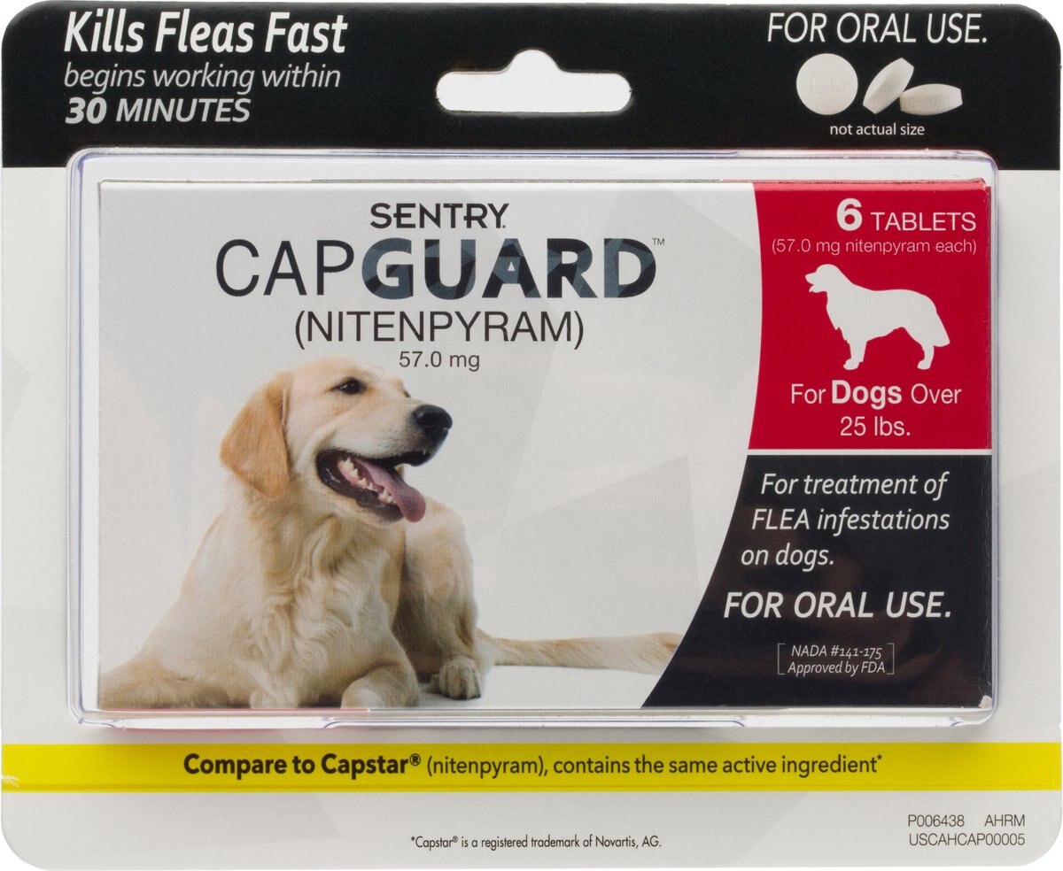 SENTRY Capguard Oral Flea Tablets for Dogs (over 25 lbs), 6 treatments