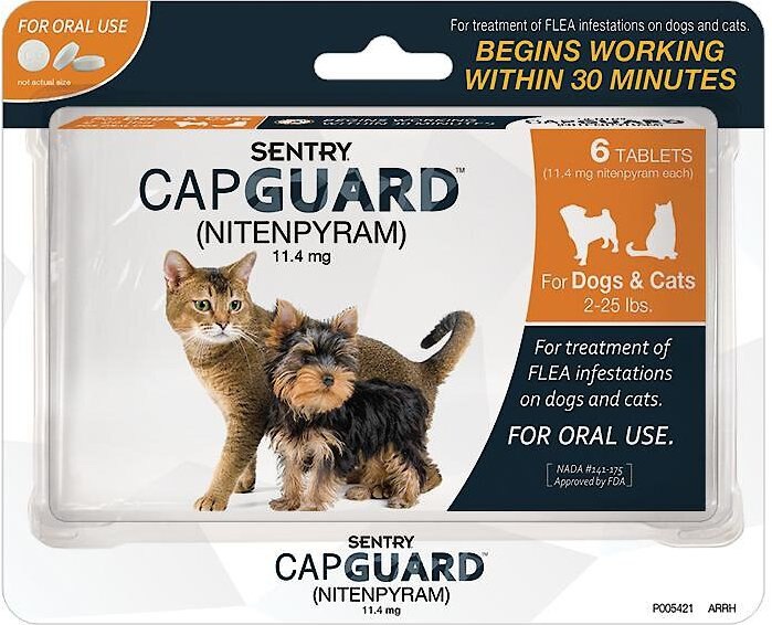 SENTRY Capguard Oral Flea Tablets for Small Dogs & Cats (2 to 25 lbs ...