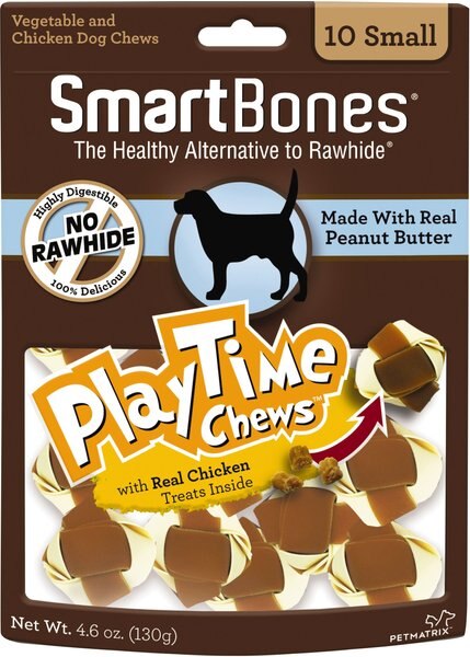 SmartBones Small PlayTime Peanut Butter Chews Dog Treats, 10 count slide 1 of 6