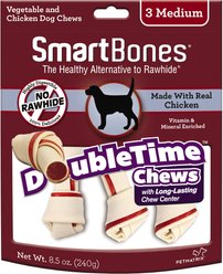 SmartBones Medium DoubleTime Chicken Chews Dog Treats, 3 count