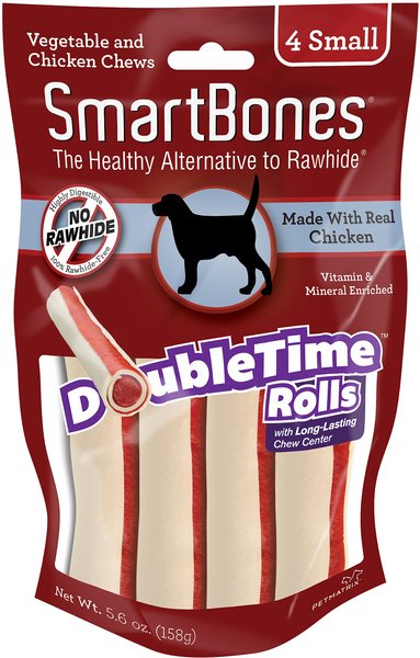 SmartBones Small DoubleTime Chicken Rolls Dog Treats, 4 count slide 1 of 7