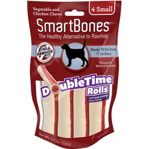 SmartBones Small DoubleTime Chicken Rolls Dog Treats, 4 count