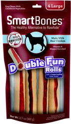 SmartBones Large DoubleTime Chicken Rolls Dog Treats, 4 count