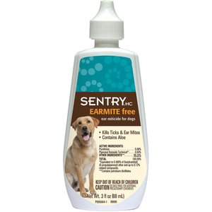 Sentry HC EARMITE Free Medication for Ear Mites for Dogs, 3-oz bottle