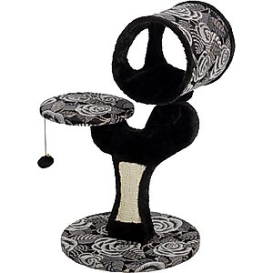 MidWest Feline Nuvo Salvador 30.75-in Faux Fur Cat Tree, Black Floral