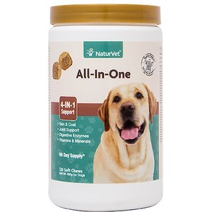NaturVet All-in-One Soft Chews Multivitamin for Dogs, 120 count