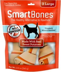SmartBones Large Sweet Potato Chews Dog Treats, 3 count