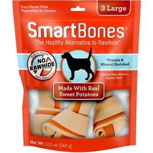 SmartBones Large Sweet Potato Chews Dog Treats, 3 count