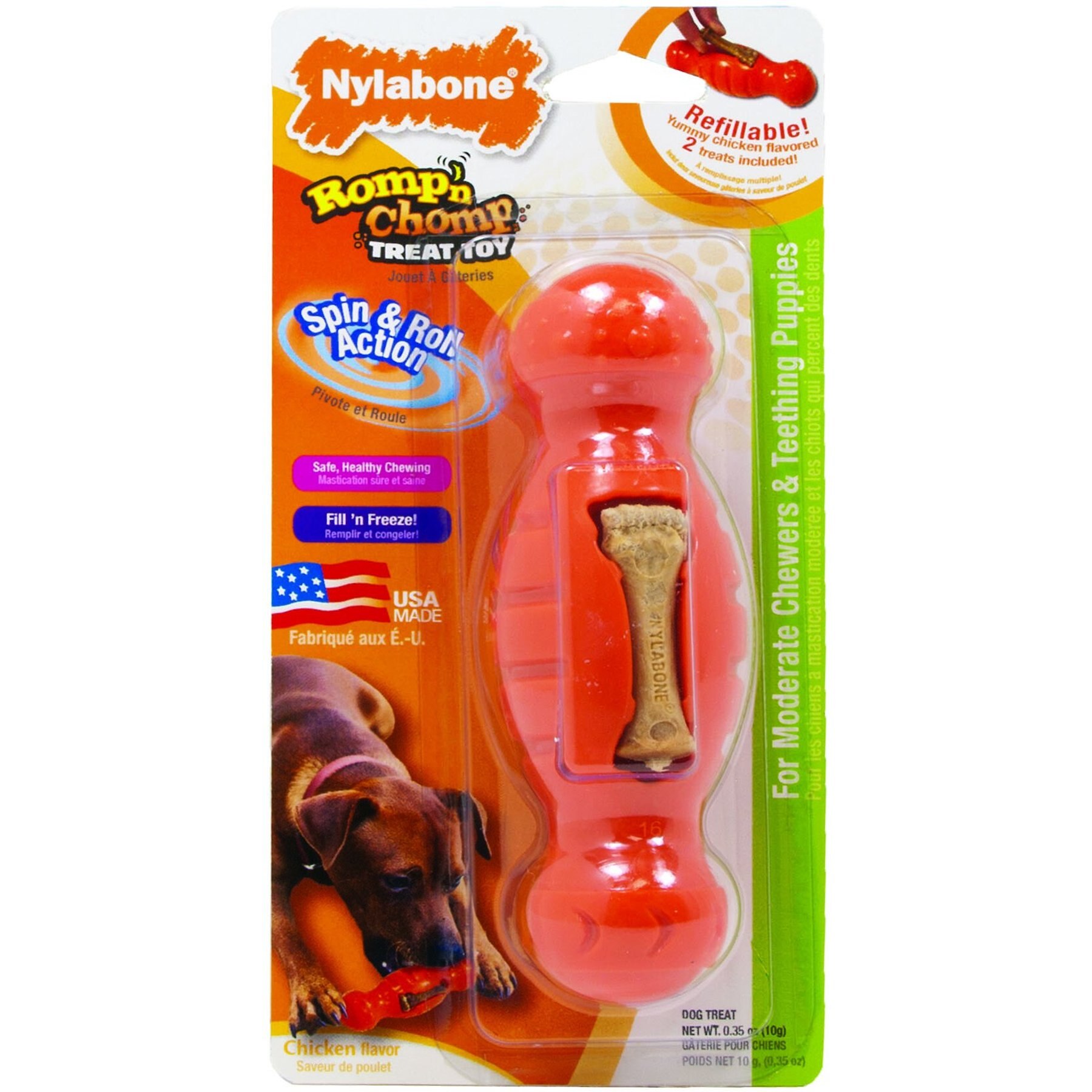 Nylabone Romp n Chomp Mini Souper Roller Dog Treat Toy