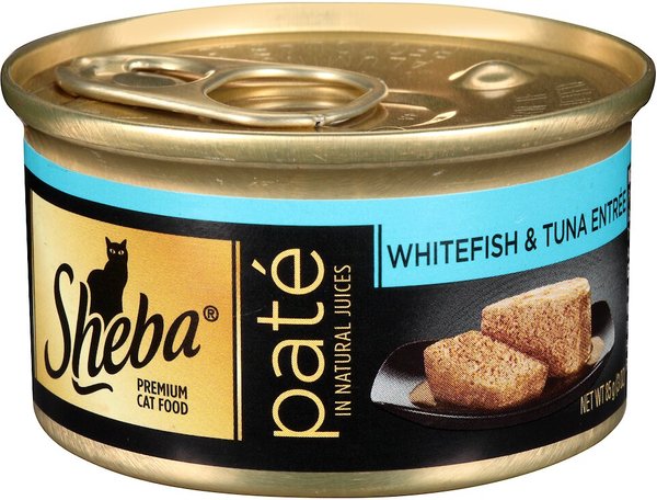 Sheba Premium Whitefish Tuna Pate Entree Grain Free Canned Cat Food