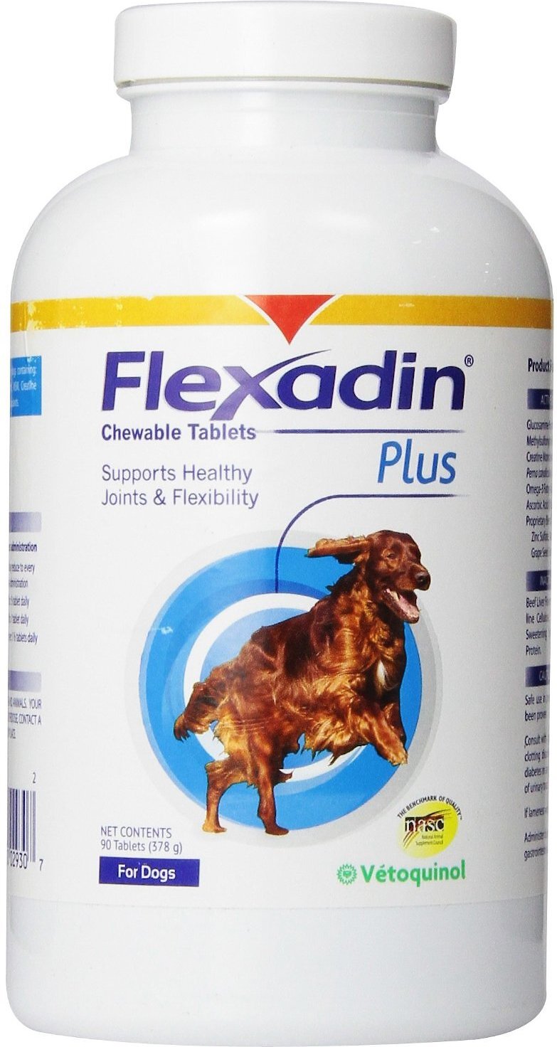 VETOQUINOL Flexadin Plus Chewable Tablets Joint Supplement for Dogs, 90