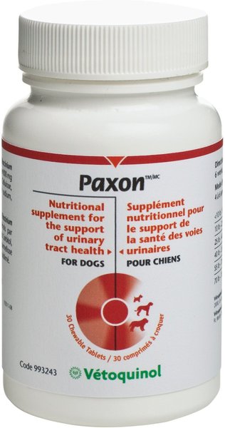 Vetoquinol Paxon Chewable Tablets Urinary Supplement for Dogs, 30 count slide 1 of 4