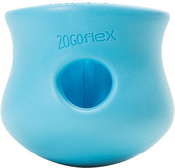 West Paw Zogoflex Toppl Tough Treat Dispensing Dog Chew Toy, Aqua Blue, Small slide 1 of 11