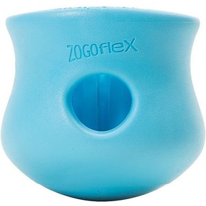 West Paw Zogoflex Toppl Tough Treat Dispensing Dog Chew Toy, Aqua Blue, Small