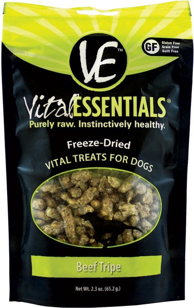 Vital Essentials Beef Tripe Freeze-Dried Raw Dog Treats, 2.3-oz bag slide 1 of 6