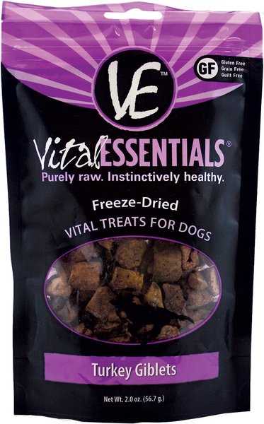 Vital Essentials Turkey Giblets Freeze-Dried Raw Dog Treats, 2-oz bag slide 1 of 7