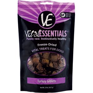 Vital Essentials Turkey Giblets Freeze-Dried Raw Dog Treats, 2-oz bag