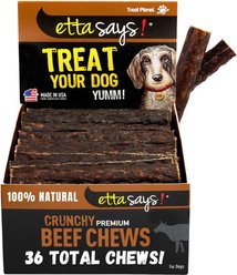 Etta Says! Crunchy Beef Chews Dog Treats, 36 count