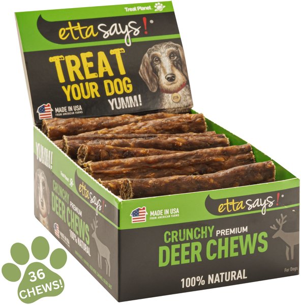 Etta Says! Crunchy Deer Chews Dog Treats, 36 count slide 1 of 4