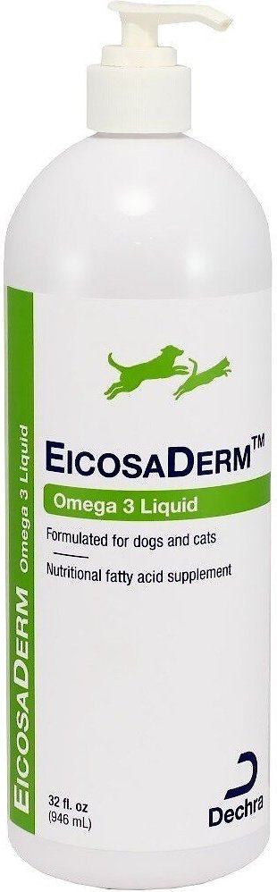 EICOSADERM Omega 3 Liquid Dog Cat Nutritional Supplement 32 oz