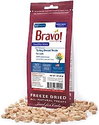 Bravo! Healthy Bites Turkey Breast Freeze-Dried Cat Treats, 1-oz bag