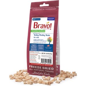 Bravo! Healthy Medley Turkey Medley Freeze-Dried Cat Treats, 1.25-oz bag