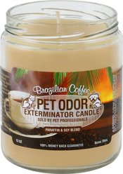Pet Odor Exterminator Brazilian Coffee Deodorizing Candle, 13-oz jar