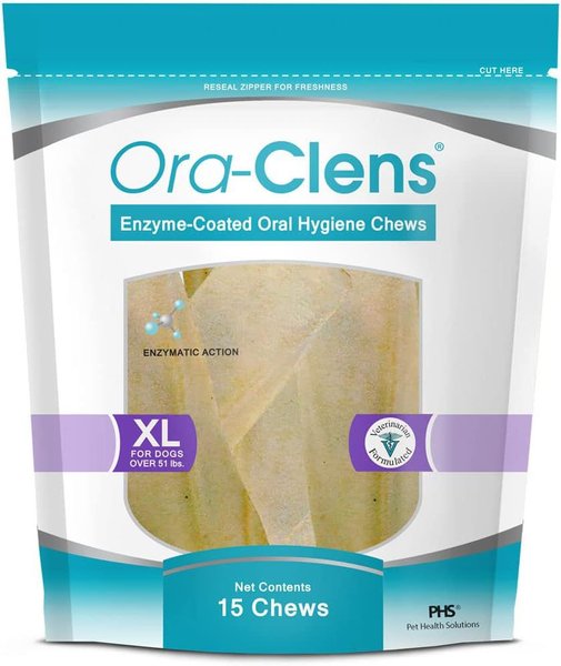 Ora-Clens Oral Hygiene X-Large Dental Dog Treats, 15 count slide 1 of 5