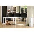 Richell Freestanding Gate for Dogs & Cats, Origami White, Large