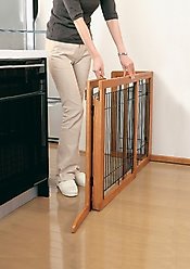 Richell HL Freestanding Gate for Dogs & Cats, Brown