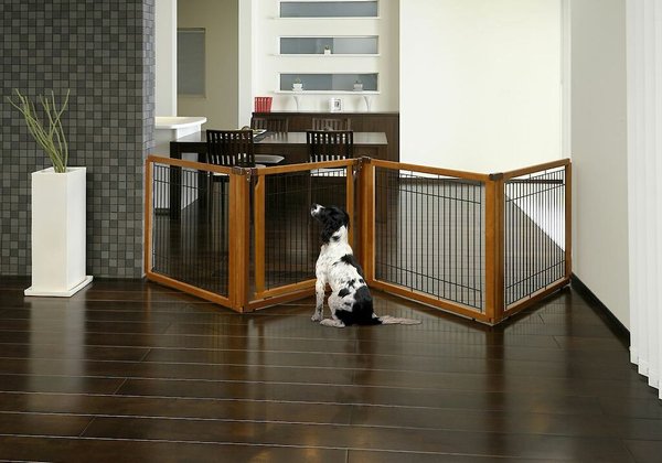 Richell Convertible Elite 4-Panel Gate for Dogs & Cats, Brown slide 1 of 1