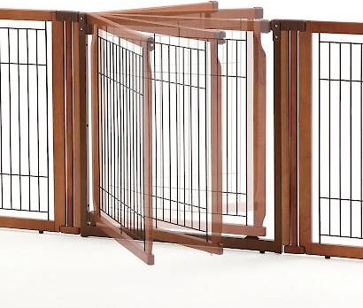 Richell 6-Panel Convertible Elite Dog & Cat Gate, Brown