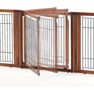 Richell 6-Panel Convertible Elite Dog & Cat Gate, Brown