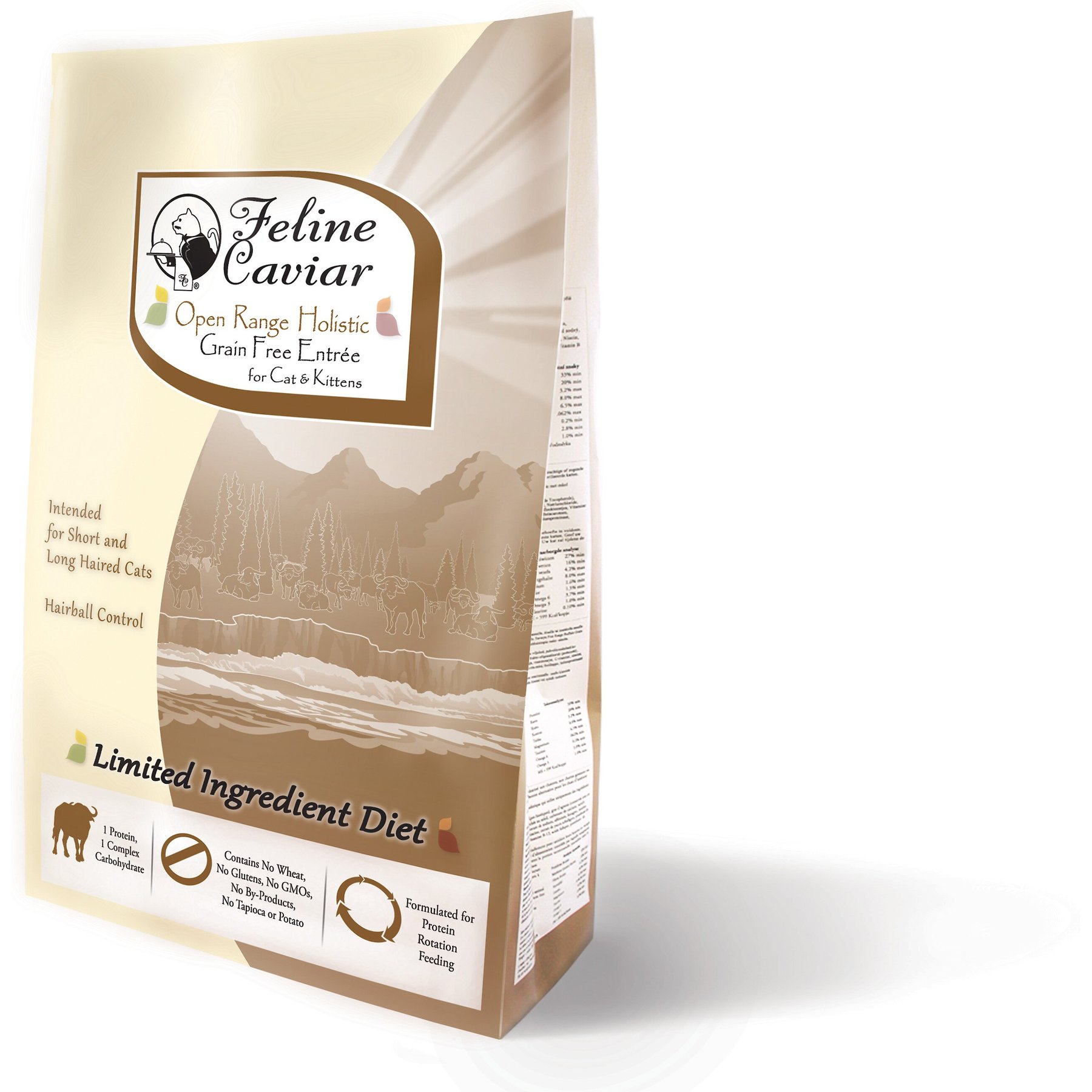 Feline Caviar Feline Caviar Limited Ingredient Diet Open Range Holistic Entrée Grain-Free Dry Cat Food, 4.4-lb bag