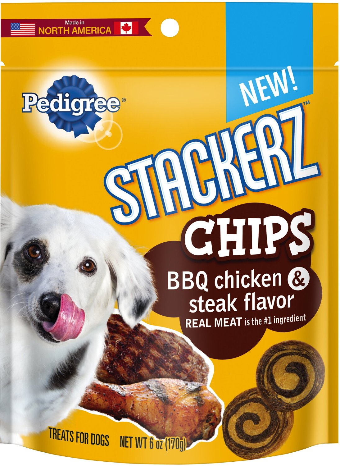 PEDIGREE Stackerz Chips BBQ Chicken & Steak Dog Treats, 6oz bag