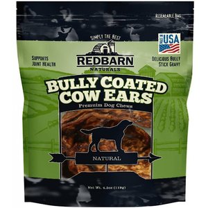 Redbarn Naturals Bully Coated Cow Ears Dog Treats, 4.2-oz bag