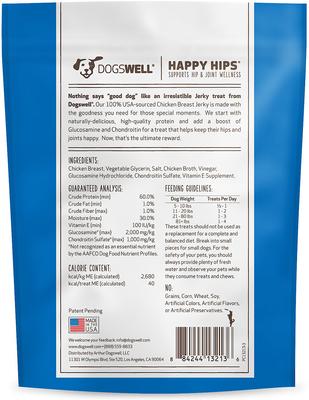 Show full view: Dogswell Happy Hips Chicken Breast Jerky Dog Treats, 24-oz bag slide 3 of 6