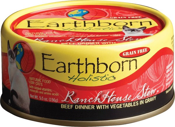 Earthborn Holistic Ranch House Stew Grain-Free Natural Canned Cat & Kitten Food, 5.5-oz, case of 24 slide 1 of 7
