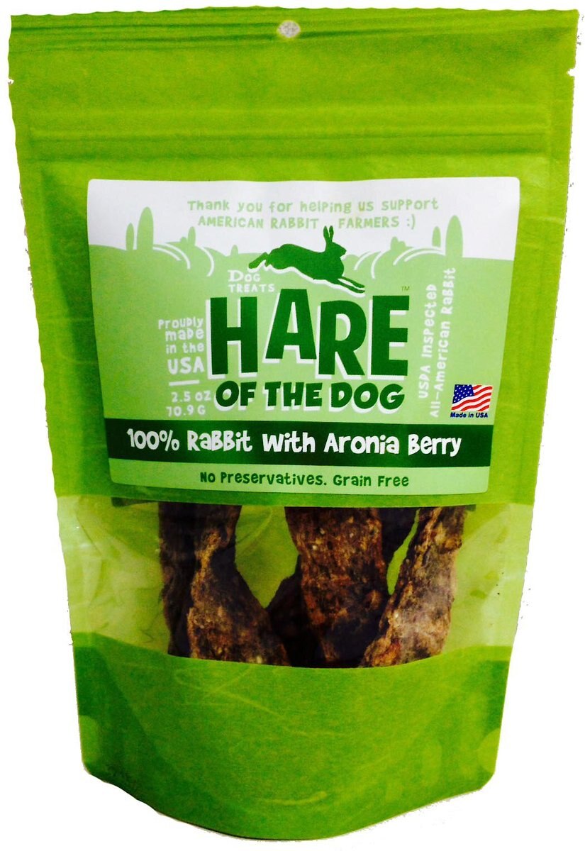 HARE OF THE DOG 100 Rabbit with Aronia Berry Dog Treats, 2.5oz bag