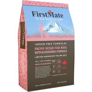 FirstMate Pacific Ocean Fish Meal with Blueberries Formula Limited Ingredient Diet Grain-Free Dry Cat Food, 3.96-lb bag