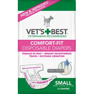 Vet's Best Comfort-Fit Disposable Female Dog Diapers, Small: 16 to 22-in waist, 12 count