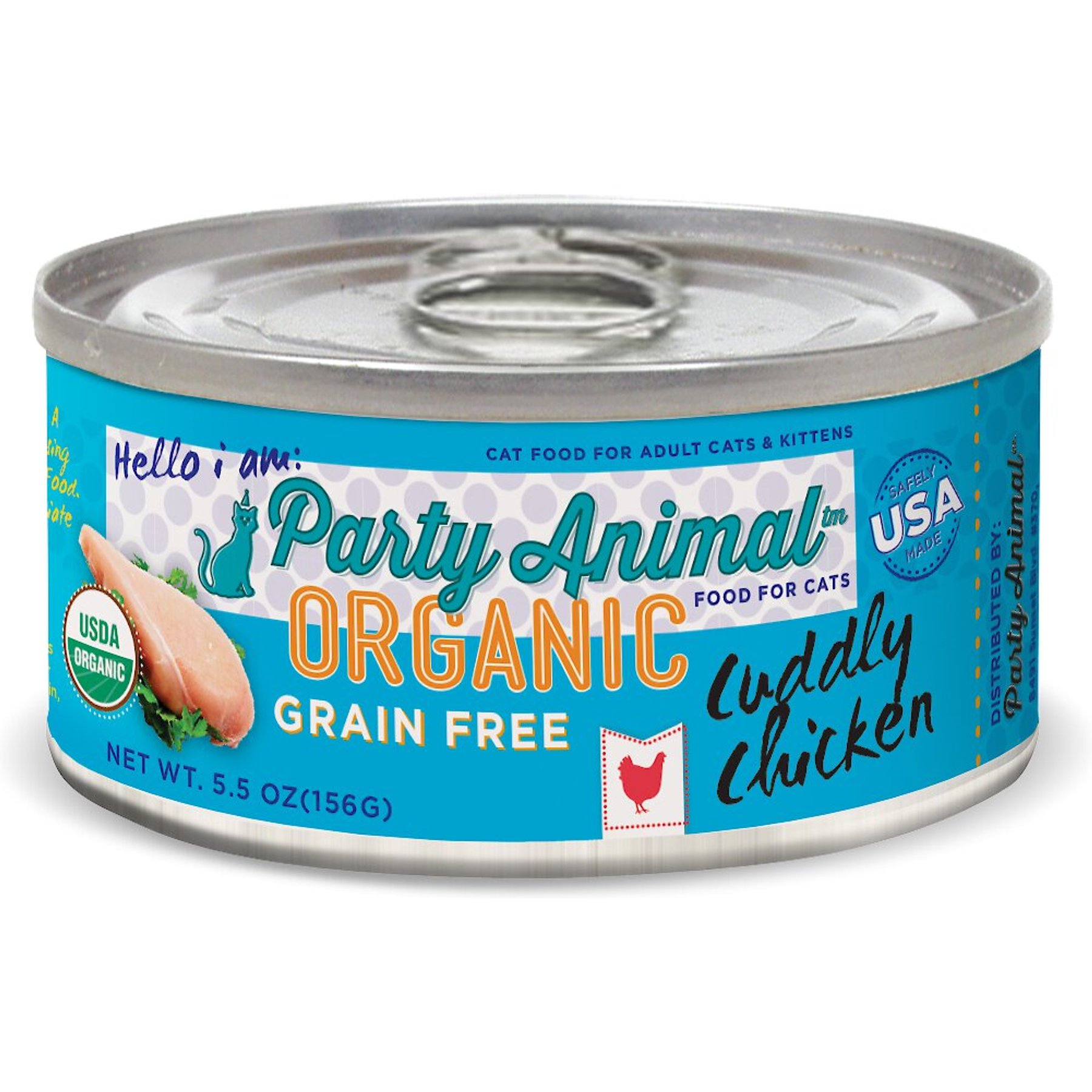 PARTY ANIMAL Cuddly Chicken Recipe Grain Free Canned Cat Food 5.5