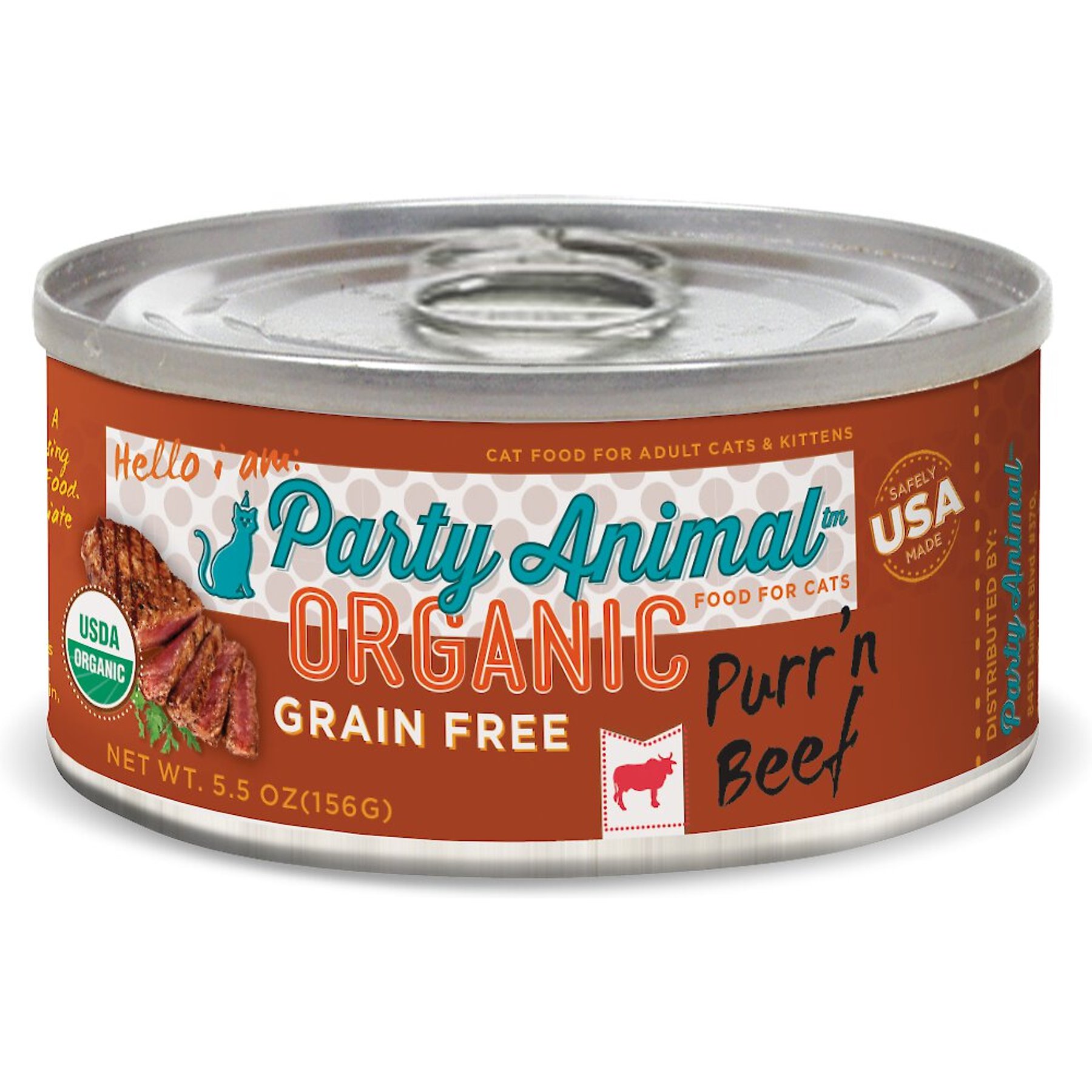 Party Animal Purr n Beef Recipe Grain Free Canned Cat Food