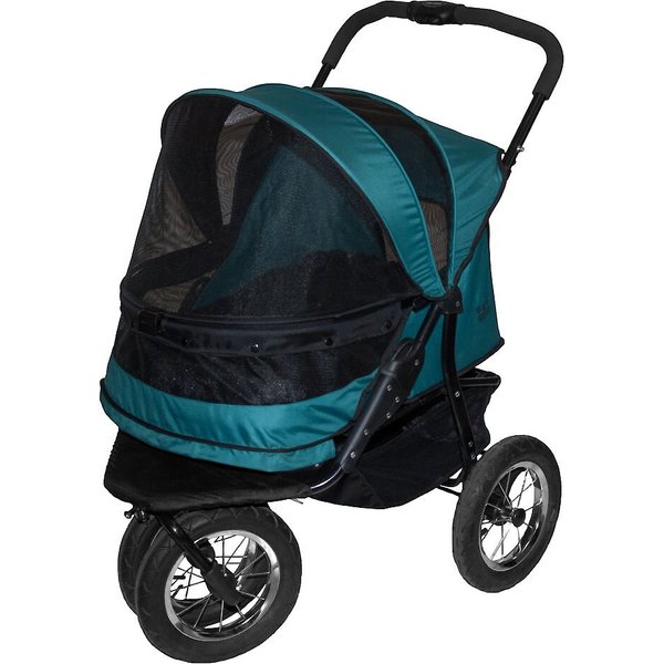 PET GEAR Double NoZip Pet Stroller, Pine Green